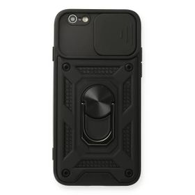 Newface iPhone 6 Pars Lens Yüzüklü Silikon Siyah Cep Telefonu Kılıfı