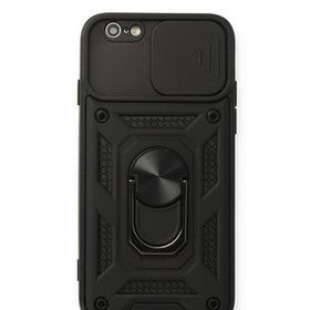 Newface iPhone 6 Pars Lens Yüzüklü Silikon Siyah Cep Telefonu Kılıfı