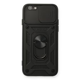 Newface iPhone 6 Pars Lens Yüzüklü Silikon Siyah Cep Telefonu Kılıfı