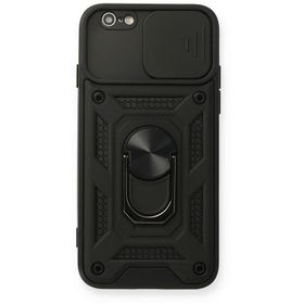 Newface iPhone 6 Pars Lens Yüzüklü Silikon Siyah Cep Telefonu Kılıfı