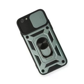 Newface iPhone 6 Pars Lens Yüzüklü Silikon Yeşil Cep Telefonu Kılıfı
