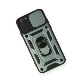 Newface iPhone 6 Pars Lens Yüzüklü Silikon Yeşil Cep Telefonu Kılıfı