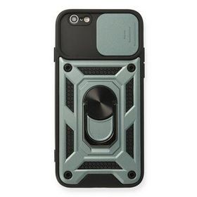 Newface iPhone 6 Pars Lens Yüzüklü Silikon Yeşil Cep Telefonu Kılıfı
