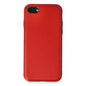 Newface iPhone 7 Coco Deri Silikon Kapak Kırmızı Cep Telefonu Kılıfı