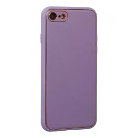 Newface iPhone 7 Coco Deri Silikon Kapak Lila Kılıf