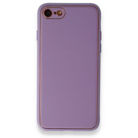 Newface iPhone 7 Coco Deri Silikon Kapak Lila Kılıf