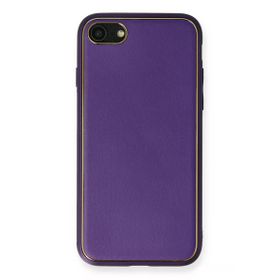 Newface iPhone 7 Coco Deri Silikon Kapak Mor Kılıf