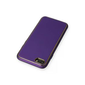 Newface iPhone 7 Coco Deri Silikon Kapak Mor Kılıf