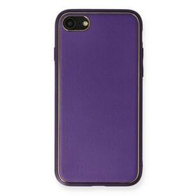 Newface iPhone 7 Coco Deri Silikon Kapak Mor Kılıf