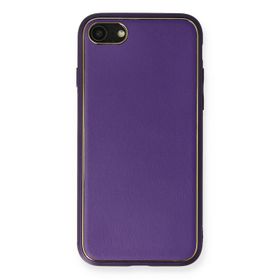 Newface iPhone 7 Coco Deri Silikon Kapak Mor Kılıf