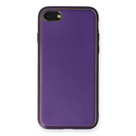 Newface iPhone 7 Coco Deri Silikon Kapak Mor Kılıf