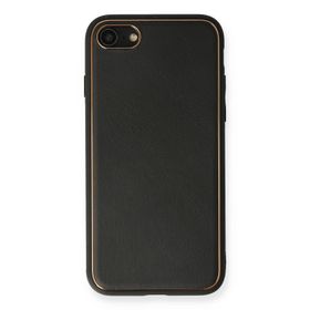 Newface iPhone 7 Coco Deri Silikon Kapak Siyah Kılıf