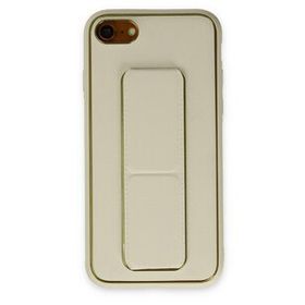 Newface iPhone 7 Coco Deri Standlı Kapak Beyaz Kılıf