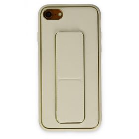 Newface iPhone 7 Coco Deri Standlı Kapak Beyaz Kılıf