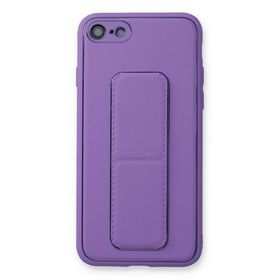Newface iPhone 7 Coco Deri Standlı Kapak Koyu Lila Kılıf
