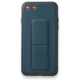 Newface iPhone 7 Coco Deri Standlı Kapak Mavi Kılıf