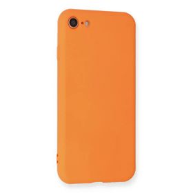 Newface iPhone 7 Nano içi Kadife Silikon - Turuncu Kılıf