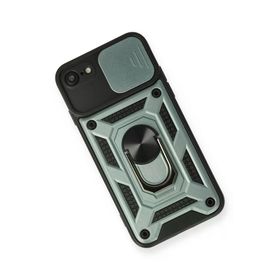 Newface iPhone 7 Pars Lens Yüzüklü Silikon Yeşil Cep Telefonu Kılıfı