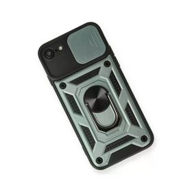 Newface iPhone 7 Pars Lens Yüzüklü Silikon Yeşil Cep Telefonu Kılıfı