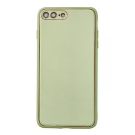 Newface iPhone 7 Plus Coco Deri Silikon Kapak Açık Yeşil Kılıf