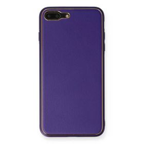 Newface iPhone 7 Plus Coco Deri Silikon Kapak Mor Kılıf