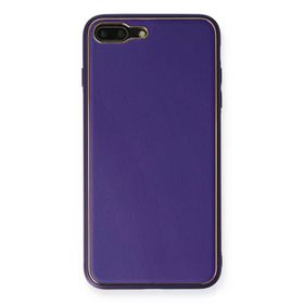 Newface iPhone 7 Plus Coco Deri Silikon Kapak Mor Kılıf