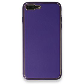 Newface iPhone 7 Plus Coco Deri Silikon Kapak Mor Kılıf