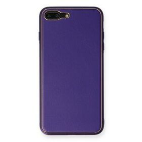 Newface iPhone 7 Plus Coco Deri Silikon Kapak Mor Kılıf
