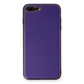 Newface iPhone 7 Plus Coco Deri Silikon Kapak Mor Kılıf