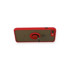 Newface iPhone 7 Plus Montreal Yüzüklü Silikon Kapak Kırmızı Kılıf