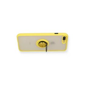 Newface iPhone 7 Plus Montreal Yüzüklü Silikon Kapak Sarı Kılıf