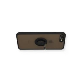 Newface iPhone 7 Plus Montreal Yüzüklü Silikon Kapak Siyah Kılıf