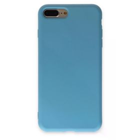 Newface iPhone 7 Plus Nano içi Kadife Silikon - Mavi Kılıf