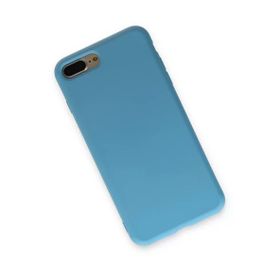 Newface iPhone 7 Plus Nano içi Kadife Silikon - Mavi Kılıf