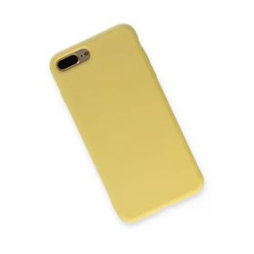 Newface iPhone 7 Plus Nano İçi Kadife Silikon - Sarı Cep Telefonu Kılıfı