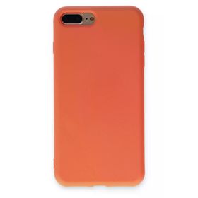 Newface iPhone 7 Plus Nano İçi Kadife Silikon - Turuncu Cep Telefonu Kılıfı
