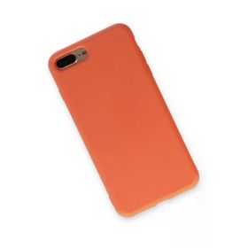 Newface iPhone 7 Plus Nano İçi Kadife Silikon - Turuncu Cep Telefonu Kılıfı
