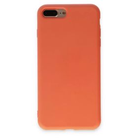 Newface iPhone 7 Plus Nano İçi Kadife Silikon - Turuncu Cep Telefonu Kılıfı
