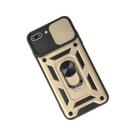 Newface iPhone 7 Plus Pars Lens Yüzüklü Silikon Gold Kılıf