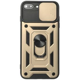Newface iPhone 7 Plus Pars Lens Yüzüklü Silikon Gold Kılıf