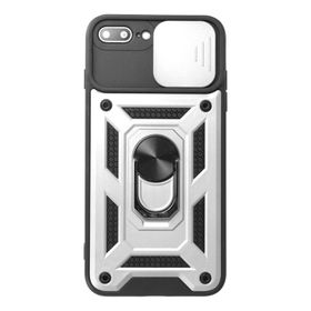 Newface iPhone 7 Plus Pars Lens Yüzüklü Silikon Gümüş Kılıf