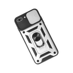 Newface iPhone 7 Plus Pars Lens Yüzüklü Silikon Gümüş Kılıf