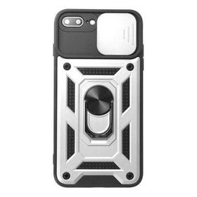 Newface iPhone 7 Plus Pars Lens Yüzüklü Silikon Gümüş Kılıf
