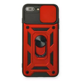 Newface iPhone 7 Plus Pars Lens Yüzüklü Silikon Kırmızı Kılıf