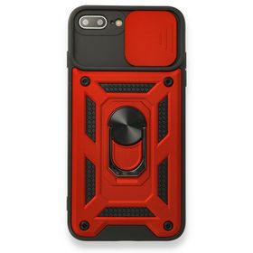 Newface iPhone 7 Plus Pars Lens Yüzüklü Silikon Kırmızı Kılıf