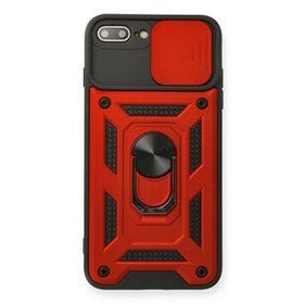 Newface iPhone 7 Plus Pars Lens Yüzüklü Silikon Kırmızı Kılıf