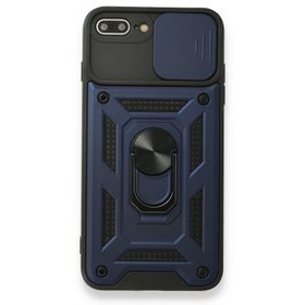 Newface iPhone 7 Plus Pars Lens Yüzüklü Silikon Lacivert Kılıf