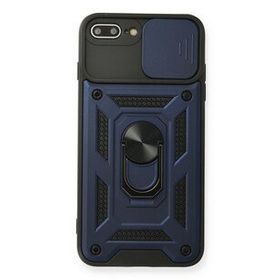 Newface iPhone 7 Plus Pars Lens Yüzüklü Silikon Lacivert Kılıf