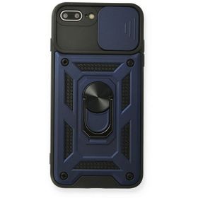 Newface iPhone 7 Plus Pars Lens Yüzüklü Silikon Lacivert Kılıf