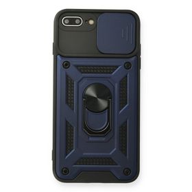 Newface iPhone 7 Plus Pars Lens Yüzüklü Silikon Lacivert Kılıf